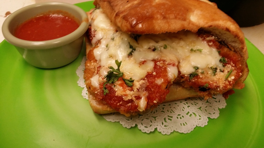 All homemade Chicken parm panini